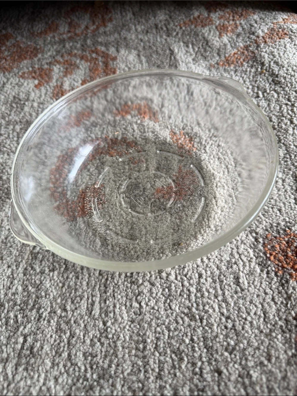 Vintage Glasbake 218 Etched 6-Inch Clear Round Casserole Dish (No Lid)